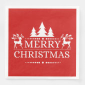 Rood- en witwaskerstpapier servetten (Voorkant)