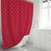 Rood- en witwenkbrauwen douchegordijn