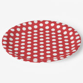 Rood- en witwenkbrauwen papieren bordje (Gekanteld)