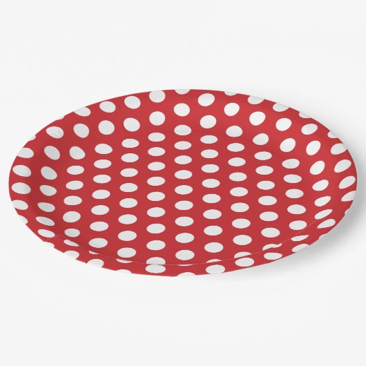 Rood- en witwenkbrauwen papieren bordje (Gekanteld)