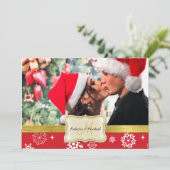 Rood- en witwintersneeuwvlokken Woestijnuitnodigin Kaart (Staand voorkant)