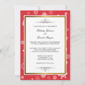 Rood- en witwintersneeuwvlokken Woestijnuitnodigin Kaart (Achterkant)