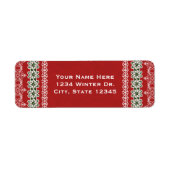 Rood- en witwinterverlof Elegant Holiday Party Etiket (Voorkant)
