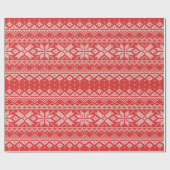 Rood- en witzweet Knit Winter Snowflakes Cadeaupapier (Vlak)