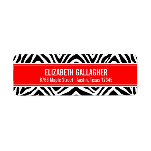 Rood en Zebra Print Etiket (Voorkant)