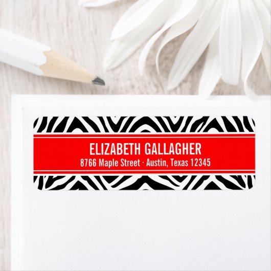 Rood en zebraprint etiket (Insitu)