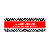 Rood en zebraprint etiket (Voorkant)