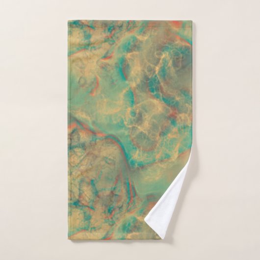 Rood en Zee Groen Marmer abstract Bad Handdoek (Handdoek)