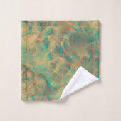 Rood en Zee Groen Marmer abstract Bad Handdoek (Wasdoekje)