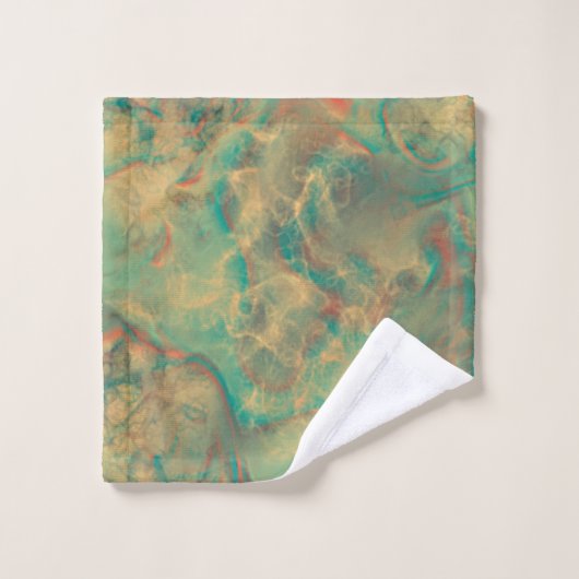 Rood en Zee Groen Marmer abstract Bad Handdoek (Wasdoekje)