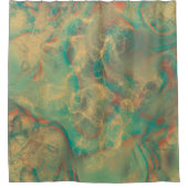 Rood en Zee Groen Marmer abstract Douchegordijn (Voorkant)