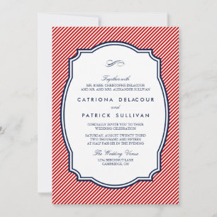 Rood- en zeemacht Nautical Wedding Invitation Kaart