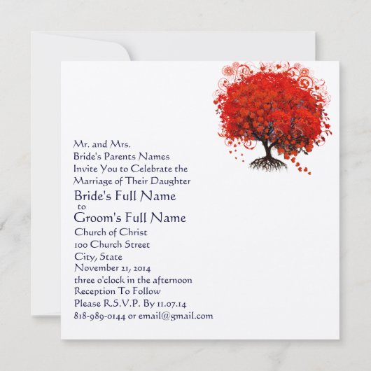 Rood en zeemleder - overbruggingsuitnodigingen kaart (Voorkant)