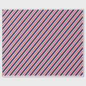 Rood en zeemleder Snoep Stripe Gift Wrapping Paper Cadeaupapier (Vlak)