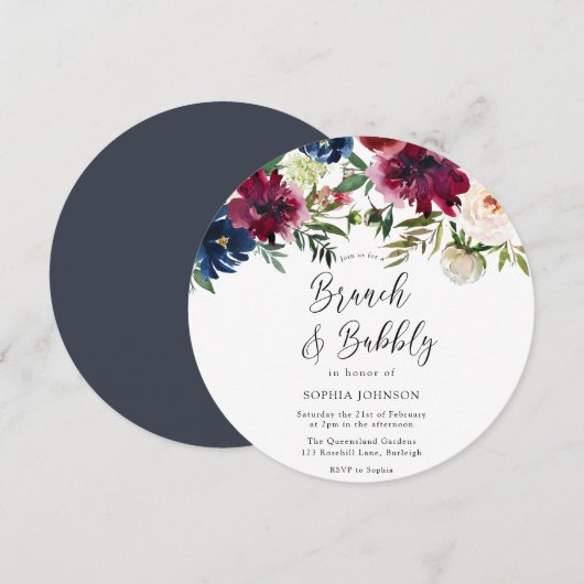 Rood- en zeevloerbloemen Brunch en bijbelbaar Vrij Kaart (Voorkant / Achterkant)