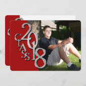 Rood en Zilver 2018 Afstuderen Kaart (Voorkant / Achterkant)