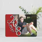 Rood en Zilver 2018 Afstuderen Kaart (Staand voorkant)