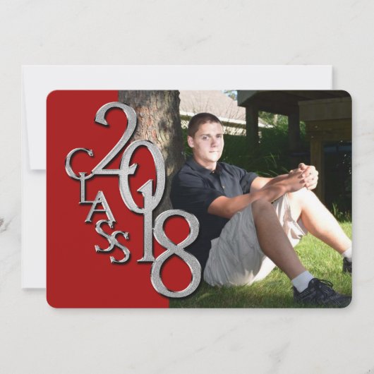 Rood en Zilver 2018 Afstuderen Kaart (Voorkant)