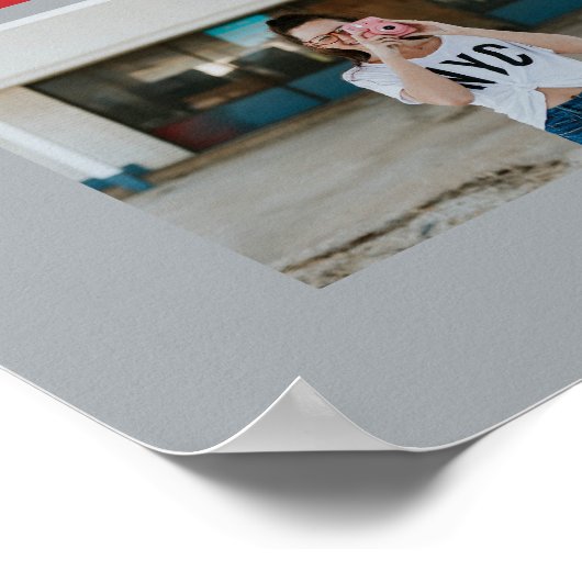 Rood en zilver 6 Foto Afstuderen Poster (Hoek)