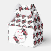 Rood en Zilver Elegante Bloemen Sweet Sixteen Bedankdoosjes (Achterkant)