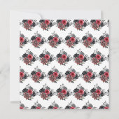 Rood en Zilver Elegante Bloemen Sweet Sixteen Bedankkaart (Achterkant)