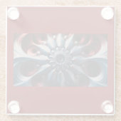 Rood en zilver juliabrot fractal glazen onderzetter (Achterkant)