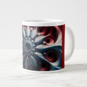 Rood en zilver juliabrot fractal grote koffiekop (Voorkant rechts)