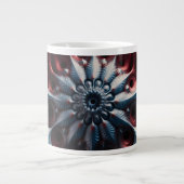 Rood en zilver juliabrot fractal grote koffiekop (Voorkant)