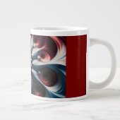 Rood en zilver juliabrot fractal grote koffiekop (Rechts)