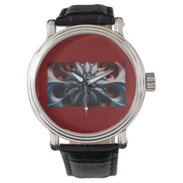 Rood en zilver juliabrot fractal horloge