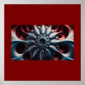 Rood en zilver juliabrot fractal poster (Voorkant)
