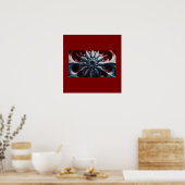 Rood en zilver juliabrot fractal poster (Keuken)