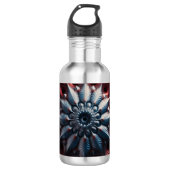 Rood en zilver juliabrot fractal waterfles (Voorkant)