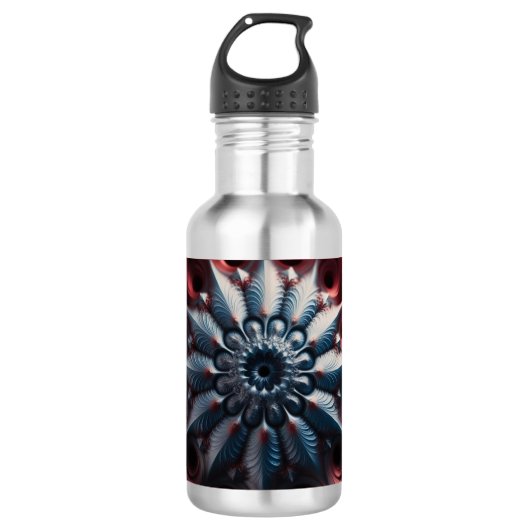 Rood en zilver juliabrot fractal waterfles (Voorkant)