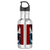 Rood en zilver juliabrot fractal waterfles (Achterkant)