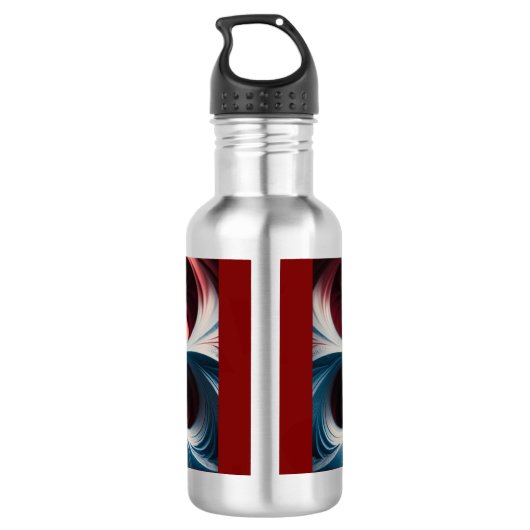 Rood en zilver juliabrot fractal waterfles (Achterkant)