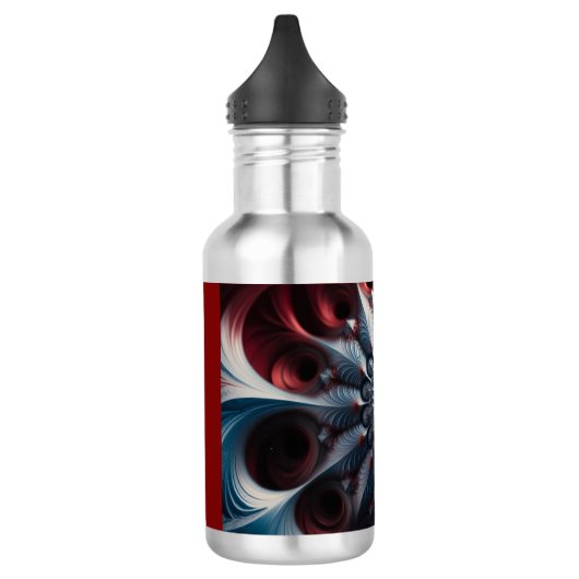 Rood en zilver juliabrot fractal waterfles (Links)