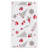 Rood en zilver kerstcadeautas - klein, glanzend klein cadeauzakje (Achterkant)