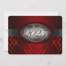 Rood en Zilver Klasse 2025 Uitnodigingen