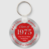 Rood en Zilver Klasse van 1975 Sleutelhangers Pers (Voorkant)