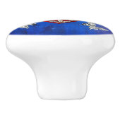  rood en zilver milagro hart met vlinder keramische knop (Zijkant)