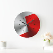 Rood en zilver modern gesplitst schermontwerp grote klok (Huis)