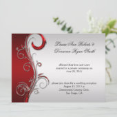 Rood en Zilver Post Wedding Kaart (Staand voorkant)