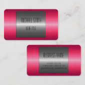 Rood en zilver Roestvrij staal Metaal Visitekaartje (Voorkant / Achterkant)