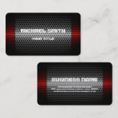 Rood en zilver Roestvrij staalgat Visitekaartje (Voorkant / Achterkant)