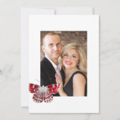 Rood en Zilver Roos Wedding Foto Save The Date (Achterkant)