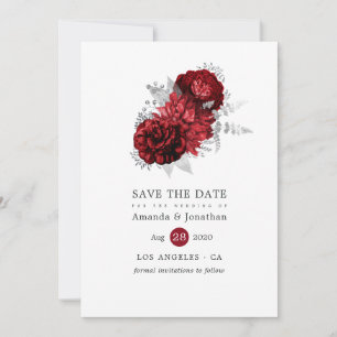 Rood en Zilver  Roos Wedding Save The Date