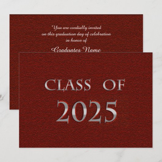 Rood en Zilver van de Kaart 2025 (Voorkant / Achterkant)