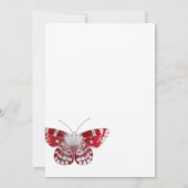 Rood en Zilver Vintage Roos Bruiloft Kaart (Achterkant)