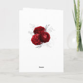 Rood- en zilveren Floral Wedding Bedankkaart (Achterkant)